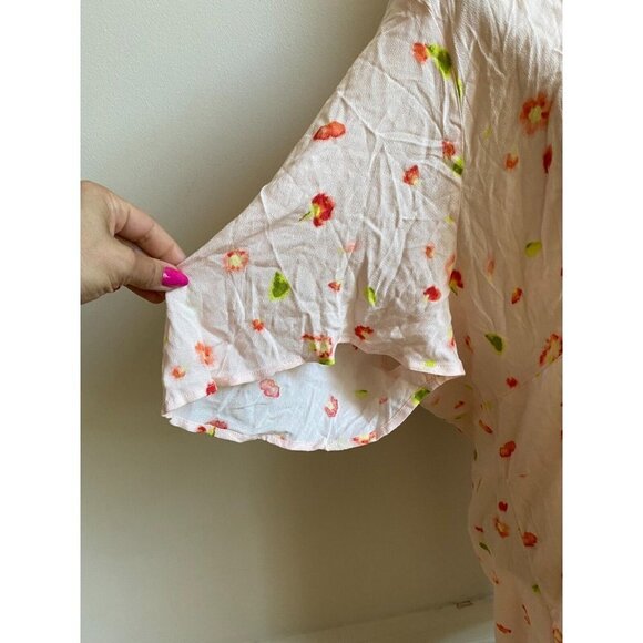 BP Women Pink Floral Skater Dress BNWOT Short Sleeve Button Up - Picture 3 of 7